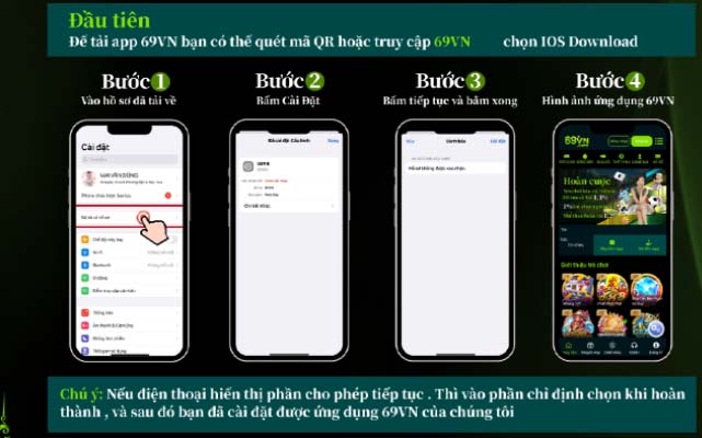Cách tải ứng dụng 69VN về điện thoại IOS